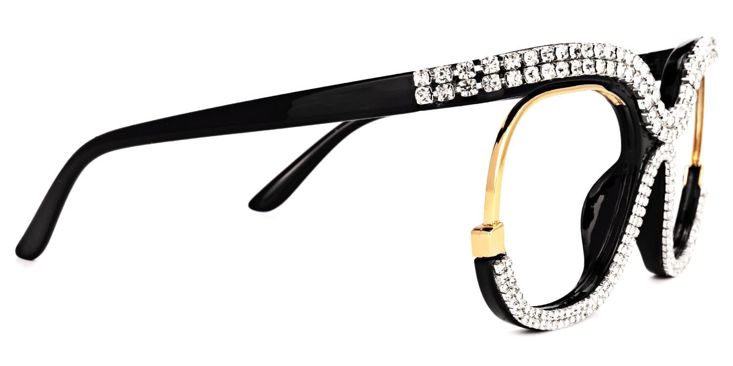 VOOGLAM VOOGLAM Oversize Square Glasses for Women Mancha Clear Rhinestone GOX095217-01