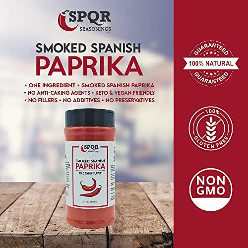 SPQR Seasonings Smoked Paprika XL 7 Ounce Jar Gourmet Restaurant Grade Bold Smoky Spanish Paprika Flavor by SPQR Seasonings