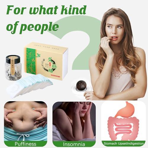 BENJEN Mugwort Belly Patch,30Pcs Natural Wormwood Essence Pills and 30Pcs Belly Sticker, Moxa Hot Moxibustion Navel Wormwood Sticker (30)