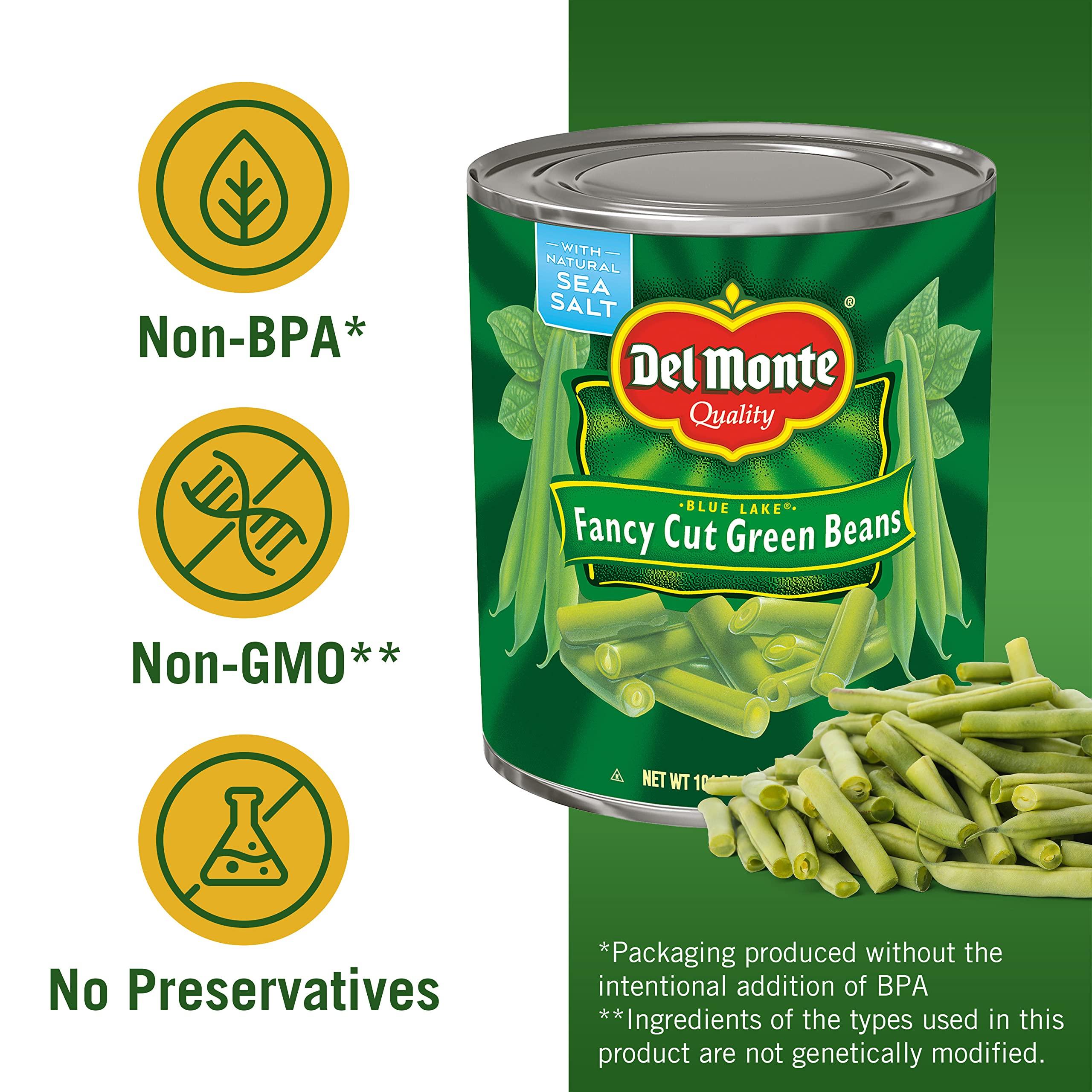 Del Monte Del Monte Blue Lake Fancy Cut Green Beans, Canned Vegetables, 6.31 lb, Pack of 6