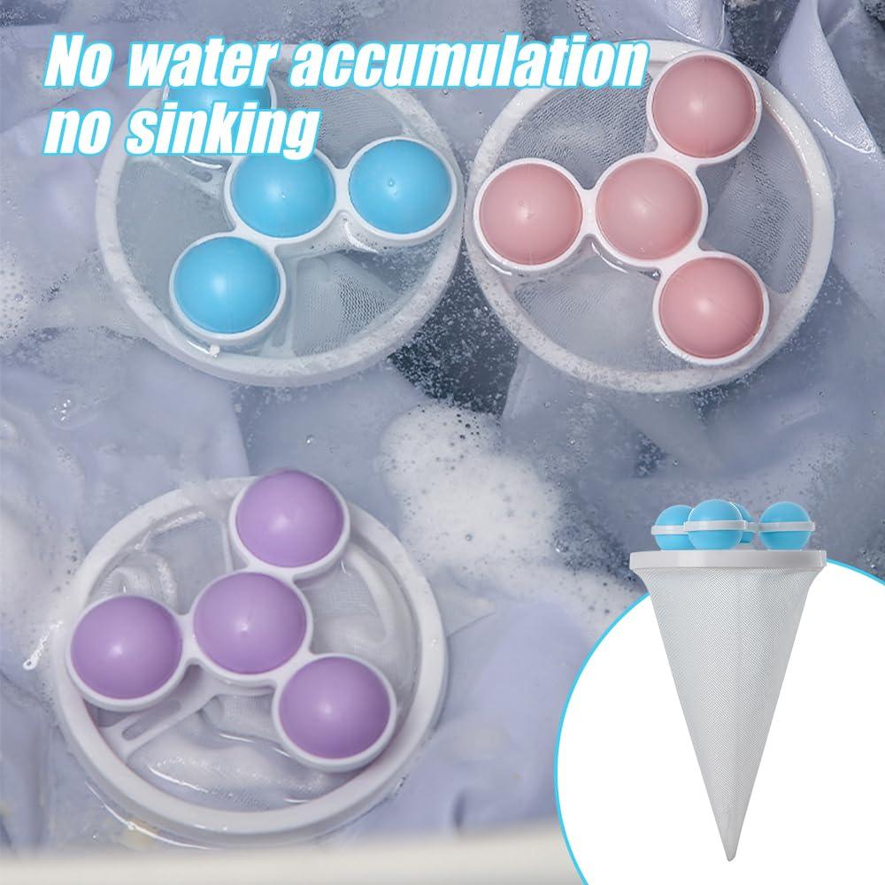 AIIONP Floating Hair Filtering Mesh Removal, Lint Catcher for Washing Machine, Reusable Washing Machine Hair Filter Laundry Pet Hair Catcher Pet Dog Cat Hair Remover for Laundry (Purple*3)
