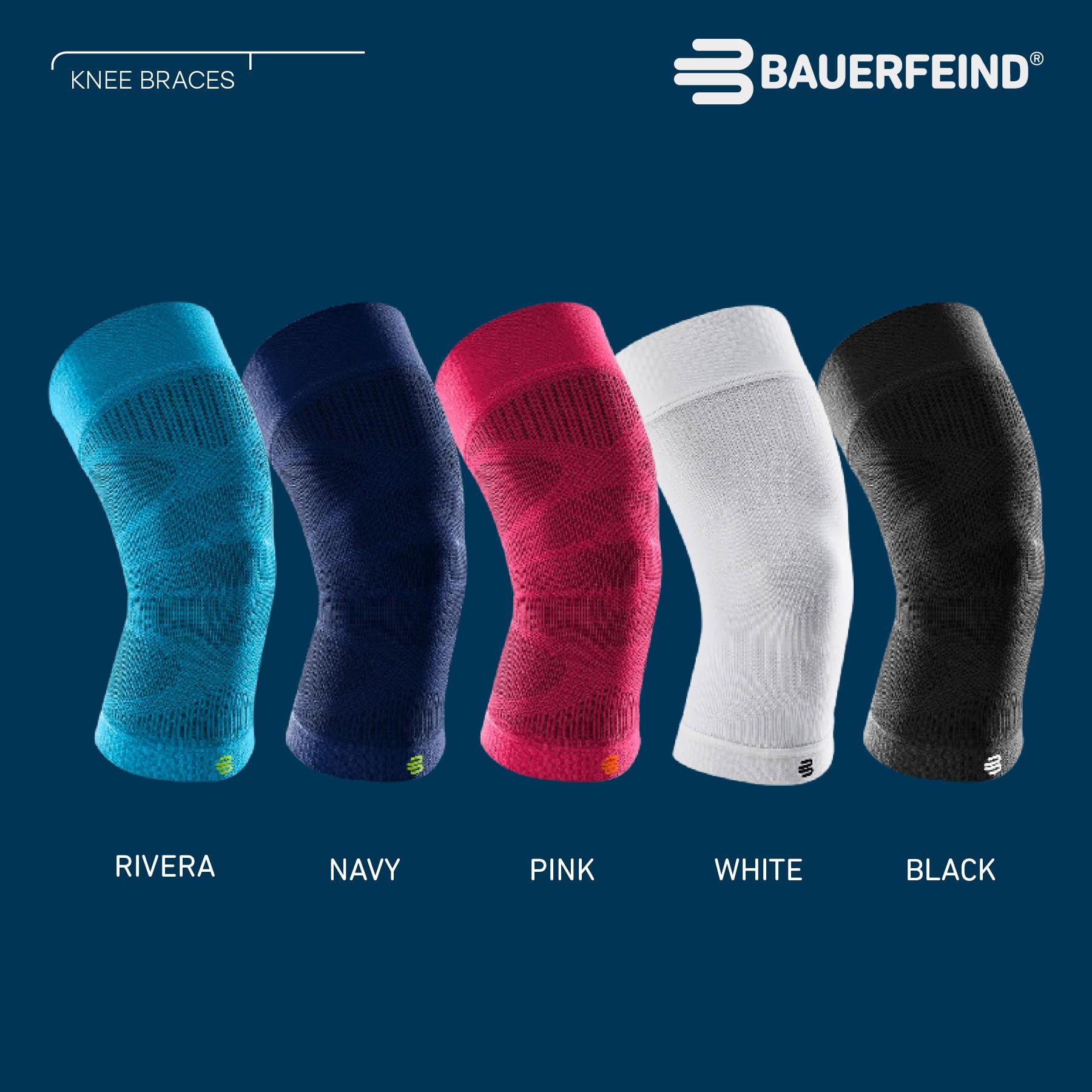 BAUERFEIND Bauerfeind Sports Compression Knee Support - Lightweight Design with Gripping Zones for Knee Pain Relief & Performance, Rivera, Size M