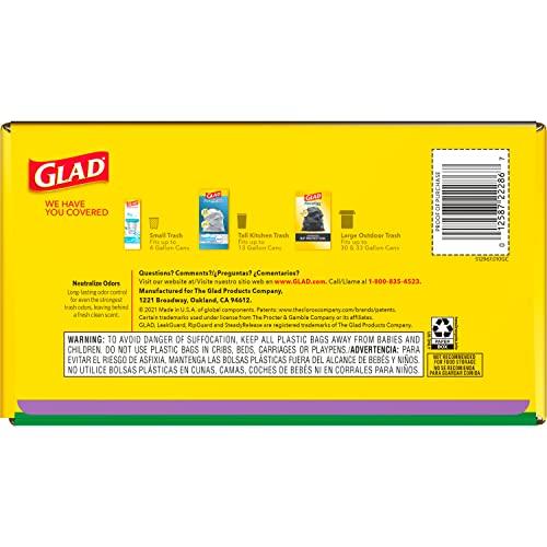 Glad Glad ForceFlex Tall Kitchen Trash Bags, 13 Gal, Gain Lavender, 110 Ct, Pack May Vary