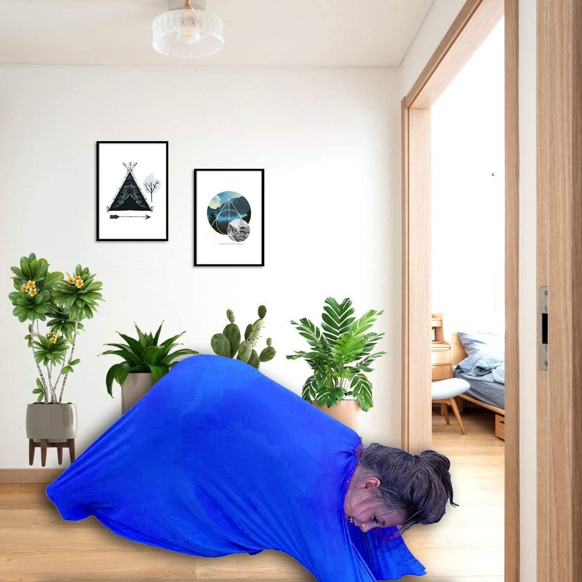 PUFFYN Body Sock Sensory Sock Dynamic Movement Sensory Sox That Relaxes The Body Toys For Autistic Children Can Improve Children Balance And Reduce Children Sensitivity To Stress ( Color : Blue , Size : L-14