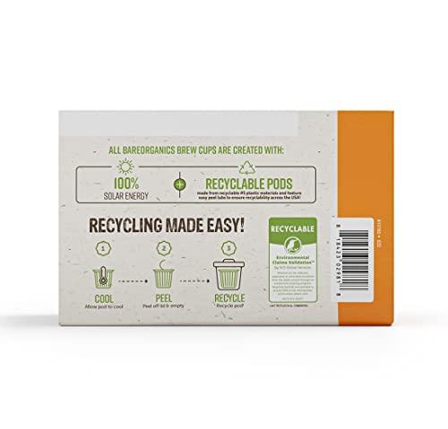 BareOrganics BareOrganics Focus Coffee Pods With Superfoods & Probiotics | Keurig K-Cup Compatible | USDA Certified Organic, Vegan, Non-GMO & Recyclable Single Serve 10ct (Pack of 6)