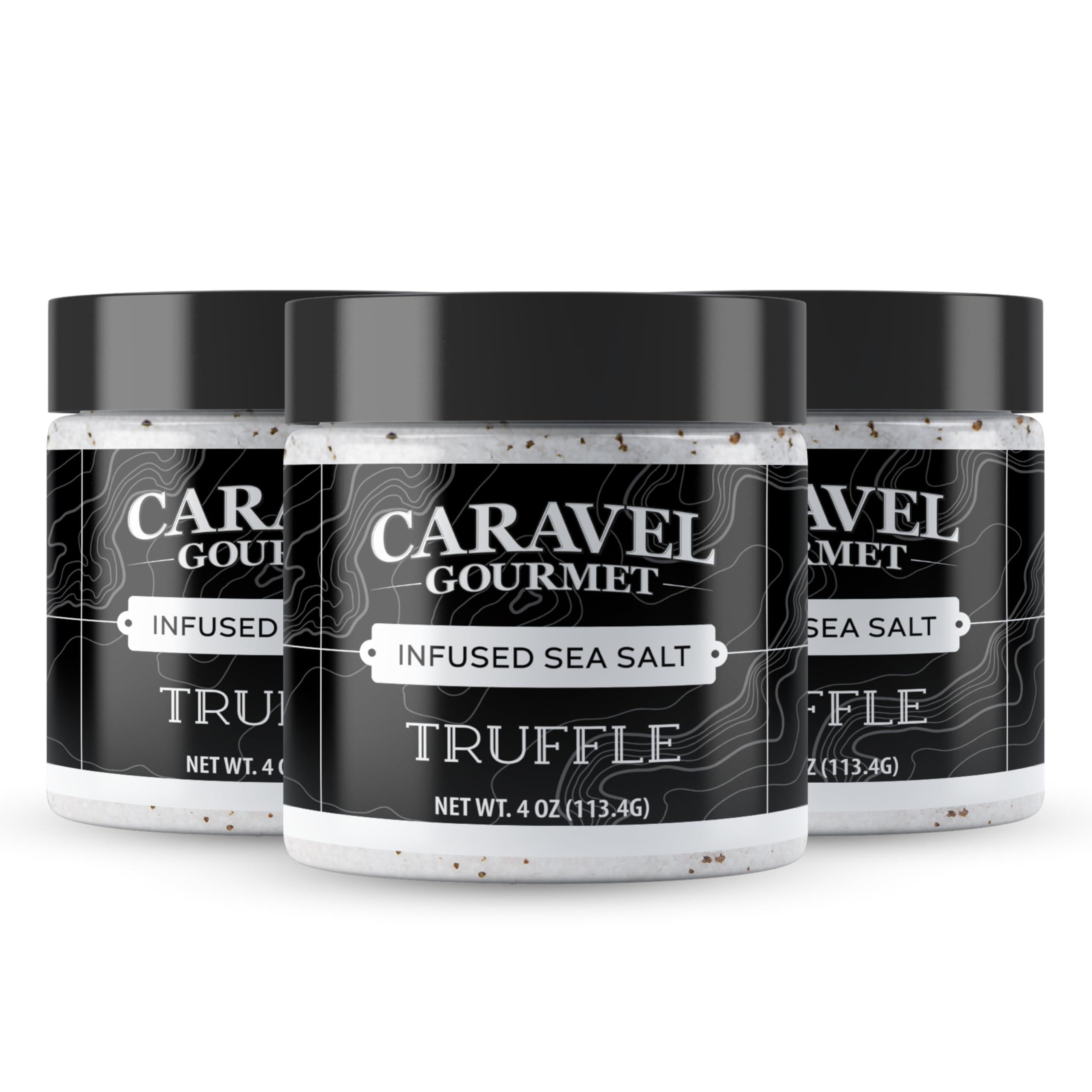 Caravel Gourmet Truffle Sea Salt - 4 oz Jar 3-Pack