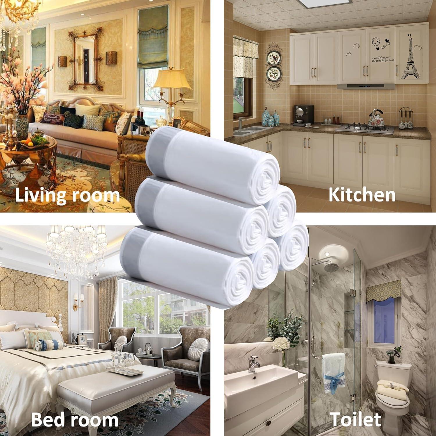 Joylake 5 Gallon Heavy Duty Trash Bags 1.2 Mil THICK Reinforced Drawstring | Pre-Separated Liners for Kitchen, Bedroom, Bathroom Office for 5 Gallon Bucket & Mesh Trash Can | Tear & Leak Resistant 100 Count