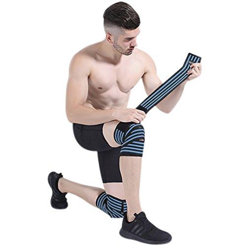 MioCloth Compression Gear Weightlifting Knee Wraps Cross Training Elastic Breathable Compression Knee Leg Arm Ankle Elbow Support Wrap Bandage Brace Strap Weight Lifting Gym Workout, Powerlifting, Squats, 2pcs