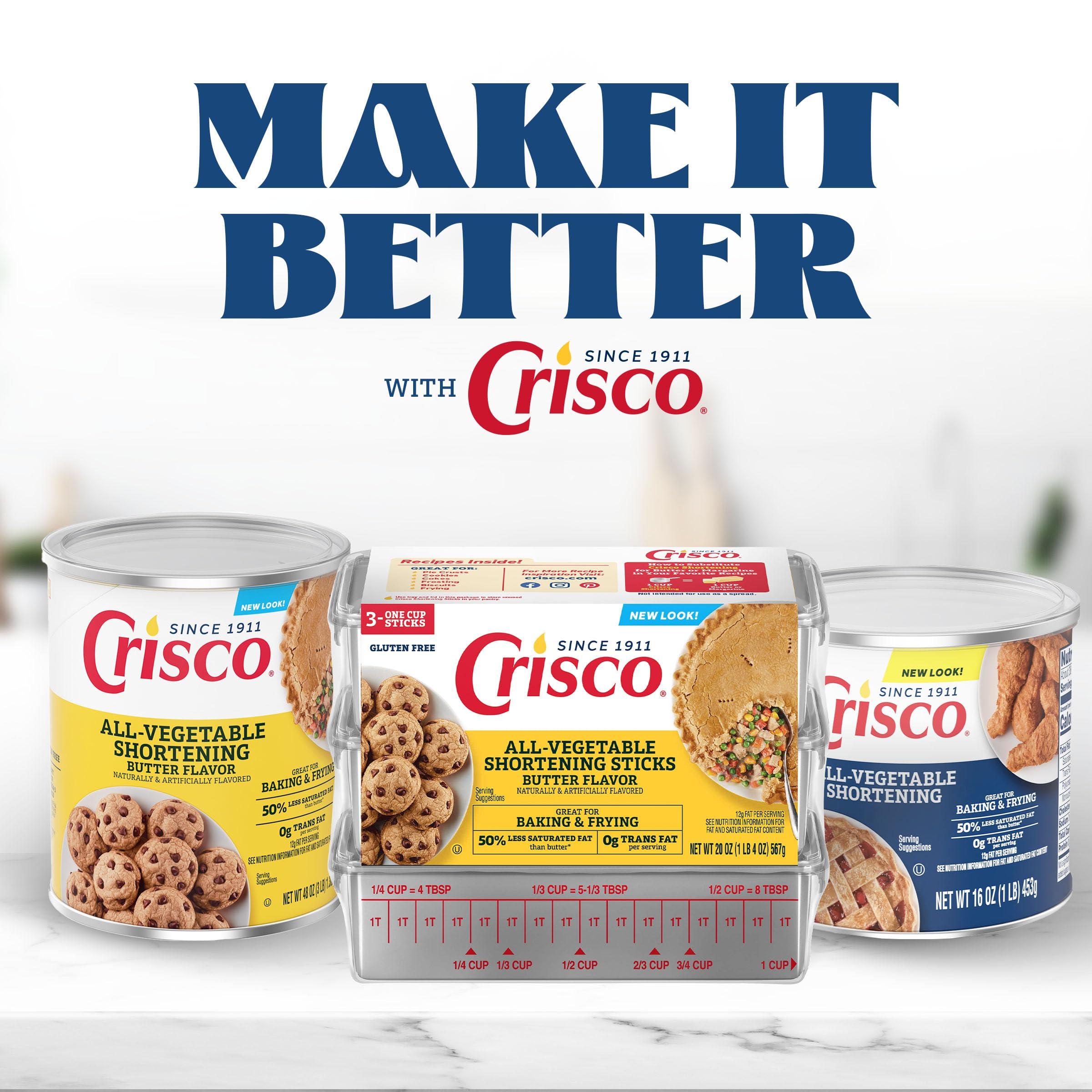 Crisco Crisco Butter Flavor All-Vegetable Shortening Sticks, 20 Ounce, 3 Sticks