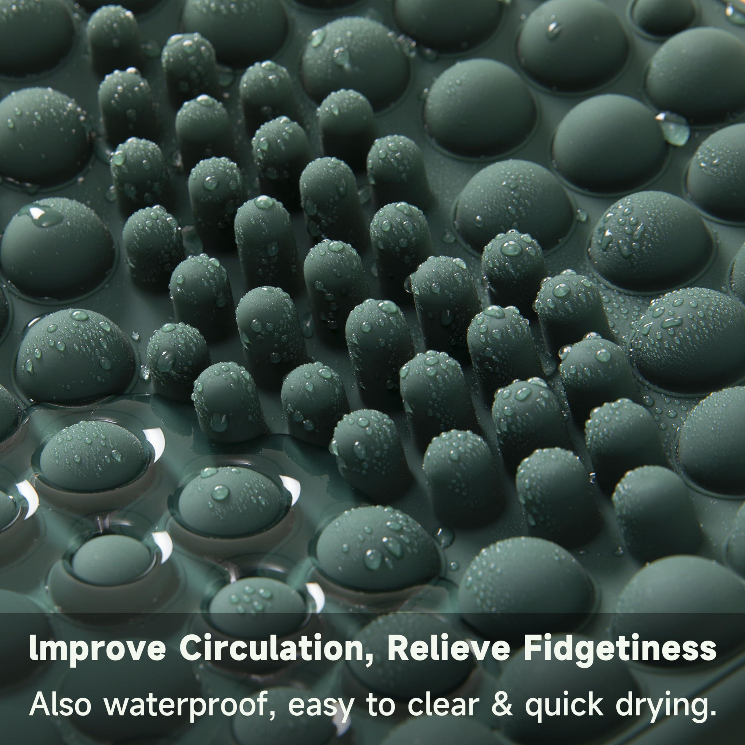 DIKDOC Dikdoc Foot Rest for Under Desk at Work, Home Office Foot Stool, Ottoman Foot Massager for Plantar Fasciitis Relief, Soft Silicone Footrests, Anti-Fatigue Fidget Toy (Eucalyptus)