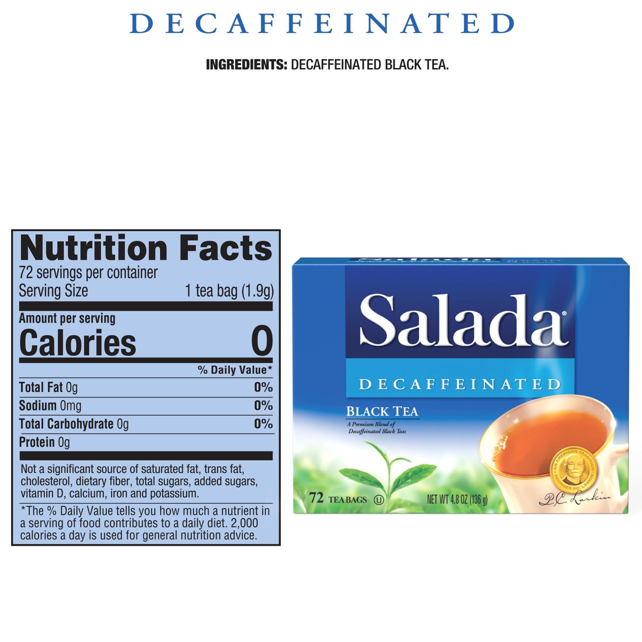 Salada Salada Decaffeinated Black Tea Blended Strong Black Tea with 72 Tea Bags Per Box (Pack of 2) Contains Caffeine Brew Hot Flavored Rich in Antioxidants Original Blend