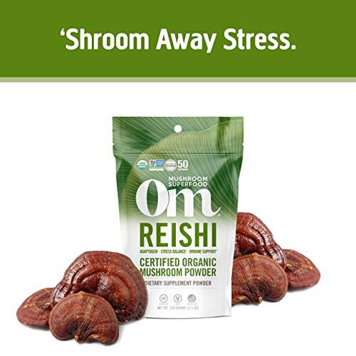 Om Mushroom Superfood Om Mushroom Superfood Reishi Organic Mushroom Powder, 3.5 Ounce, 50 Servings, Adaptogen, Stress & Immune Support, Superfood Mushroom Supplement
