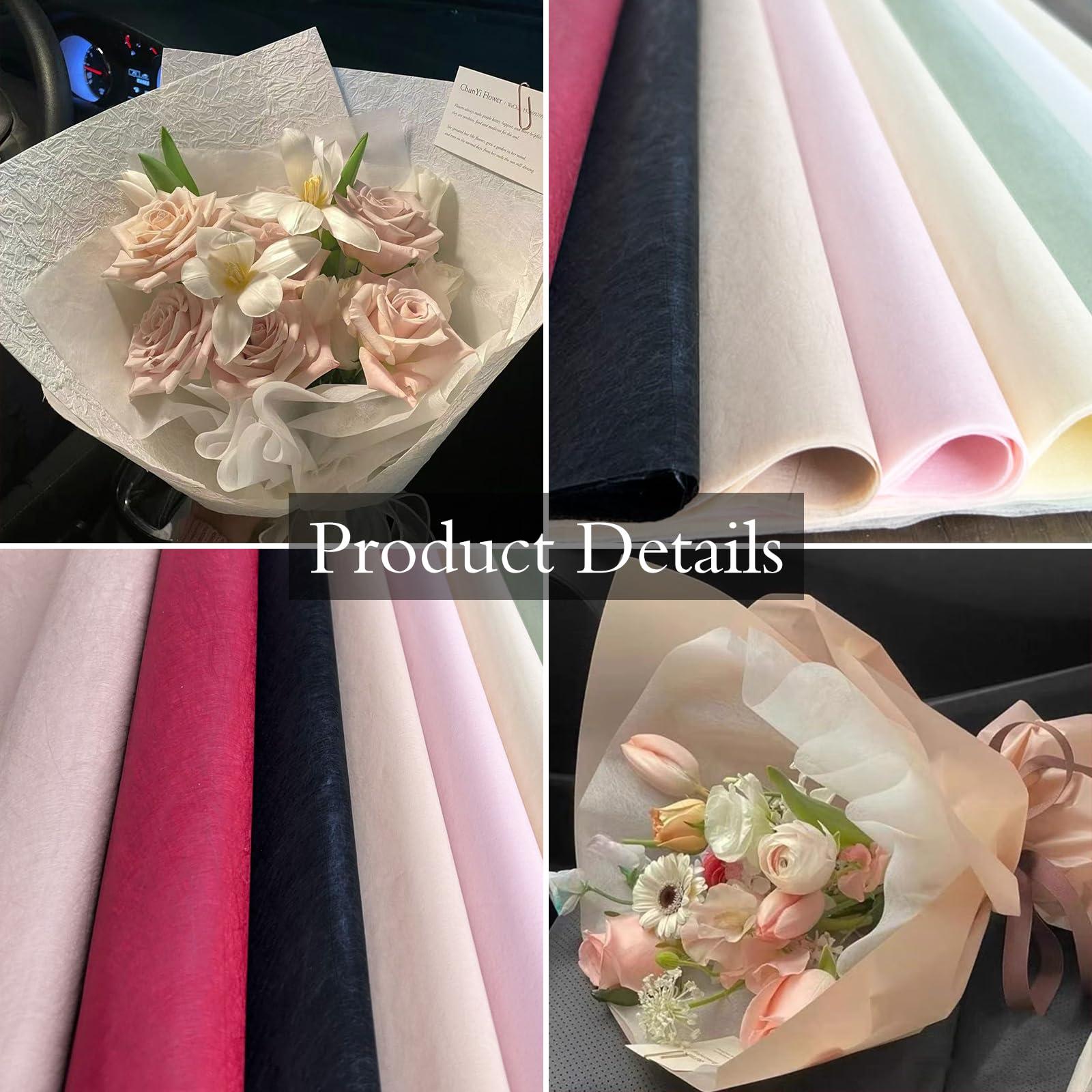 LLBWKC LLBWKC 20 Sheets Flower Wrapping Paper, Korean Cotton Wrapping Flower Paper, Non-Woven Floral Wrapping Paper, Waterproof Flower Bouquet Wrapping Paper for Florist Supplies, Gift Packaging 23x23 in