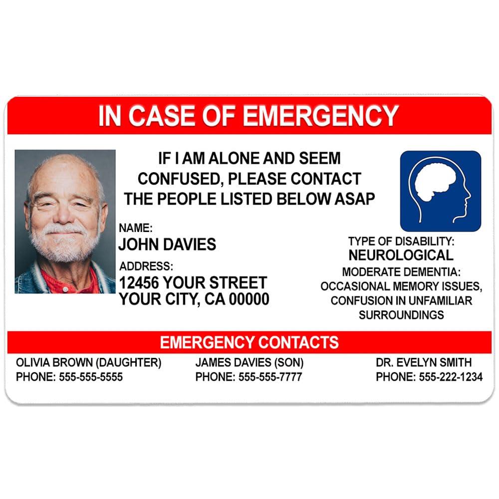 1 Cute Pooch 1 Cute Pooch Disability Alert In Case of Emergency Card (Red Emergency Card)