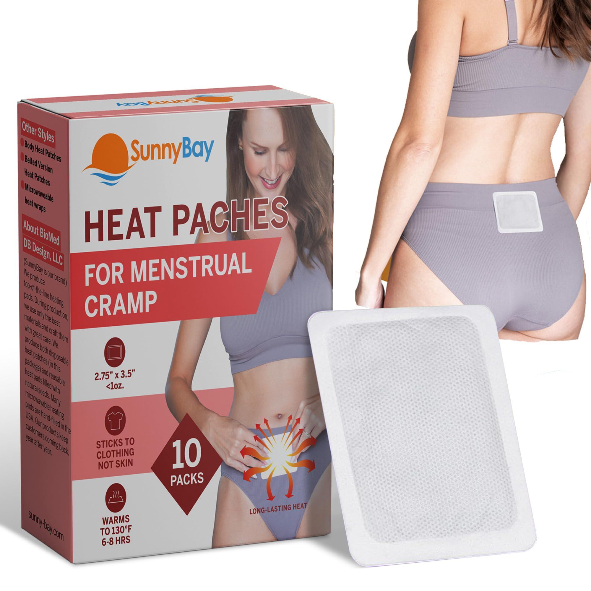 SunnyBay SunnyBay Heat Patches for Menstrual Cramp, Air-Activated Adhesive Heat Pads for Period, 130 F Warmth up to 8 Hours, Stick to Clothing Not Skin, 2.75 x3.5 inches, 10-Count
