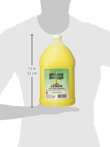 Chef O Van Chef O Van Natural Lemon Flavoring Emulsion, Yellow, 128 Ounce