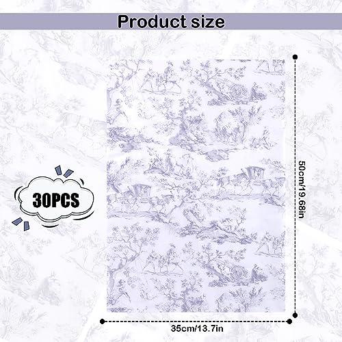 BOXOB 30 Sheets Tissue Paper, 20x14 Inches Gift Tissue Paper French Retro Print Wrapping Paper Elegant Decorative Tissue Paper for Birthday Weddings Baby Shower DIY Crafts (Purple)