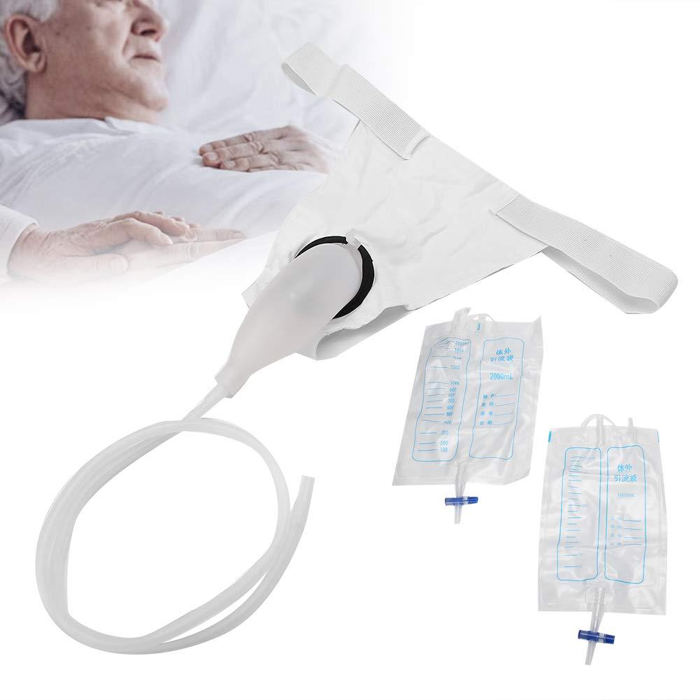 QiaNgshuAikj Portable Urinal, External Catheter for Men Male Catheter Men Urine Bag Mens Urinals Male Urinary Sheath Reusable Male Comfort Fit for Urinary Incontinence with Spill Proof Collection Bag (Male)