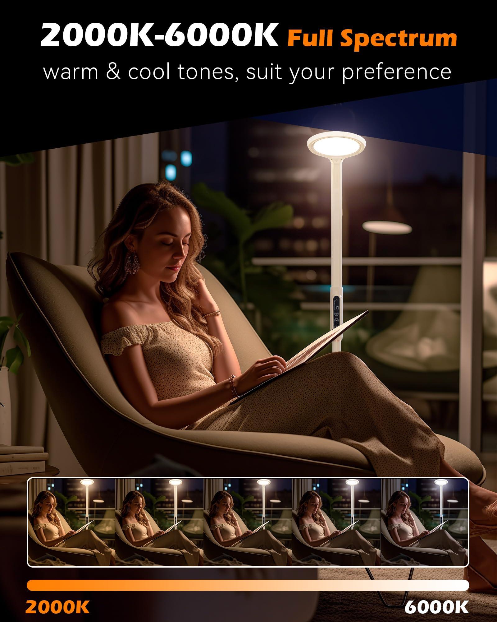 Aoife Aoife Light Therapy Lamp, 11000 Lux Sun Light Therapy Lamp, UV-Free Sunlight Lamp, 10 Brightness Levels, Full Spectrum Happy Therapy Lamp