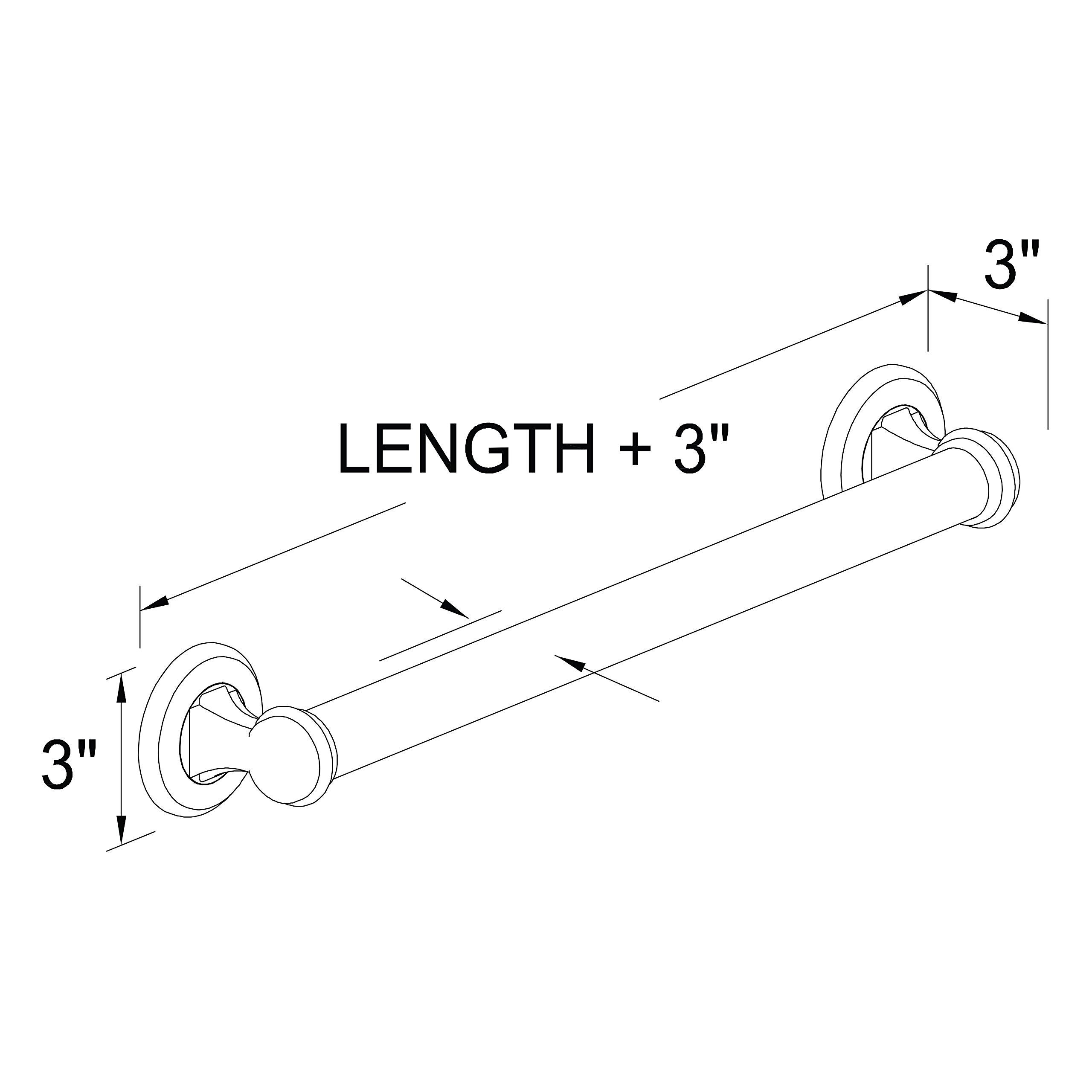 Ginger Ginger Grab Bar for Bathroom (36-Inch) Solid Brass Safety Bathtub and Shower Handle for Seniors, Satin Nickel