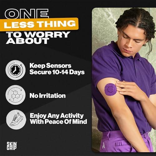 Skin Grip Skin Grip Adhesive Patches for Freestyle Libre 2 CGM Waterproof & Sweatproof Adhesive for 10-14 Days, Pre-Cut Adhesive Medical Tape, Sensor Cover 20 Pack, Power Pack