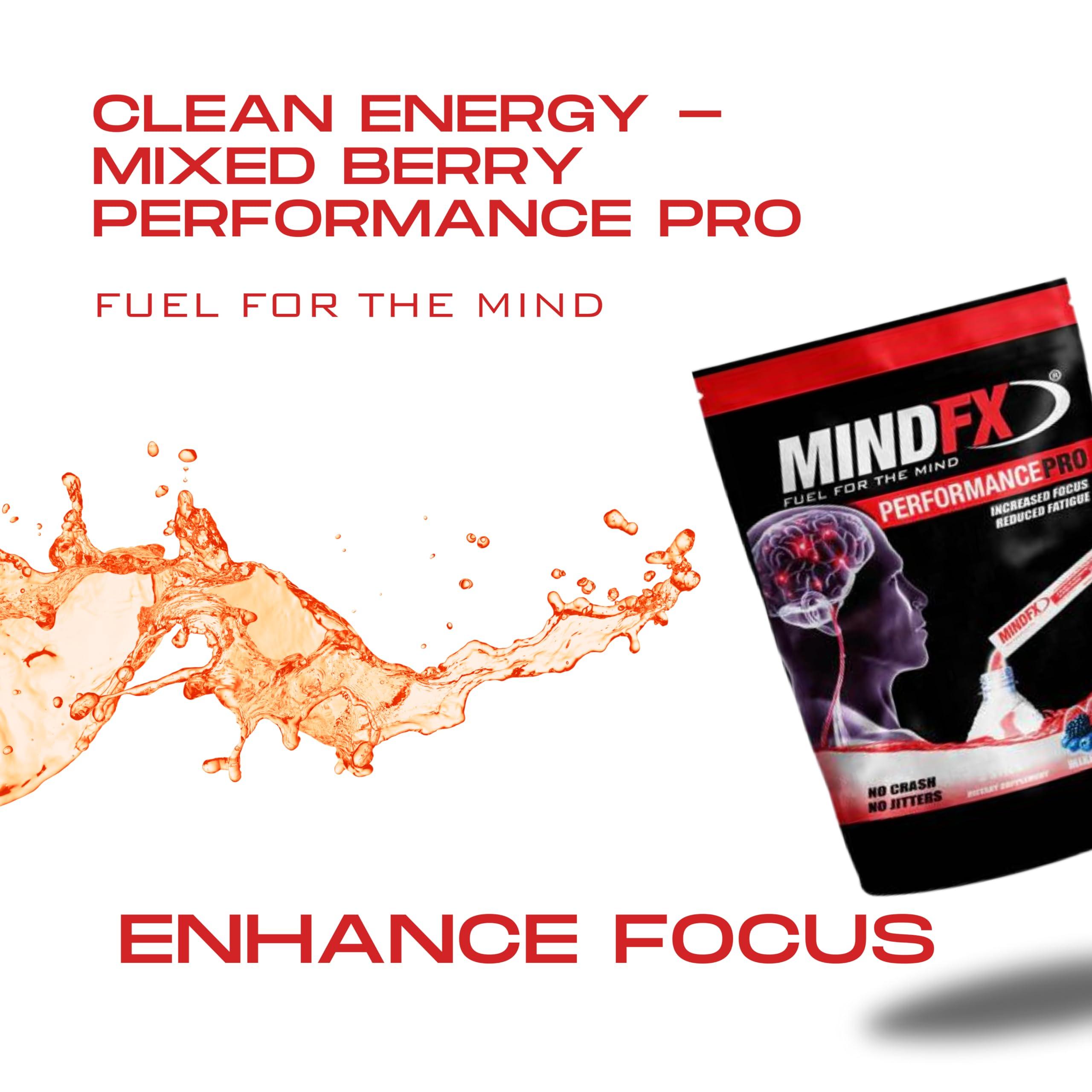 MINDFX MINDFX Performance Pro Blend - Mixed Berry | Nootropic Endurance Drink | Boost Focus, Concentration, and Brain Health | 20 Sticks | Natural Ingredients (Mixed Berry Pro, 1)