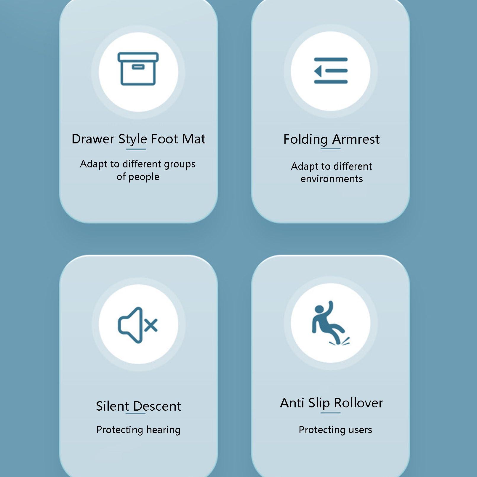 JATIBOSH Bedside Commode, Portable Toilet for Adults, Toilet Seat with Armrests, Non-Slip, Anti-Odor, Suitable for Disabled and Elderly, PP Material, Easy to Clean, Waterproof, Commode Toilet Chair