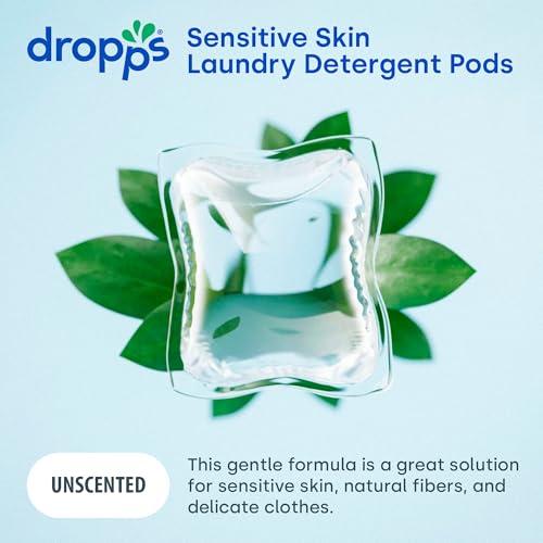 dropps Dropps Sensitive Skin Laundry Detergent Pods, Unscented (64 Tablets) - Dermatologist Tested Laundry Pods - HE Compatible Laundry Supplies for Clean Clothes, Vegan & Dye-Free