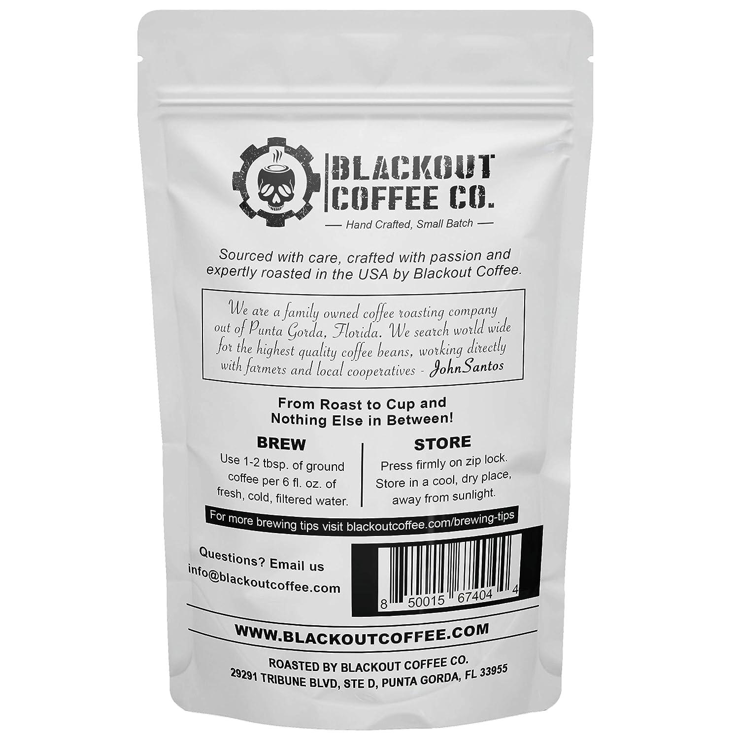 Blackout Coffee Co. Blackout Coffee Climax Amaretto, Irish Cream & Kahlua Flavored Ground Coffee, Medium Roast - Ground Coffee, Fresh Roasted In the USA,12 oz Pouch