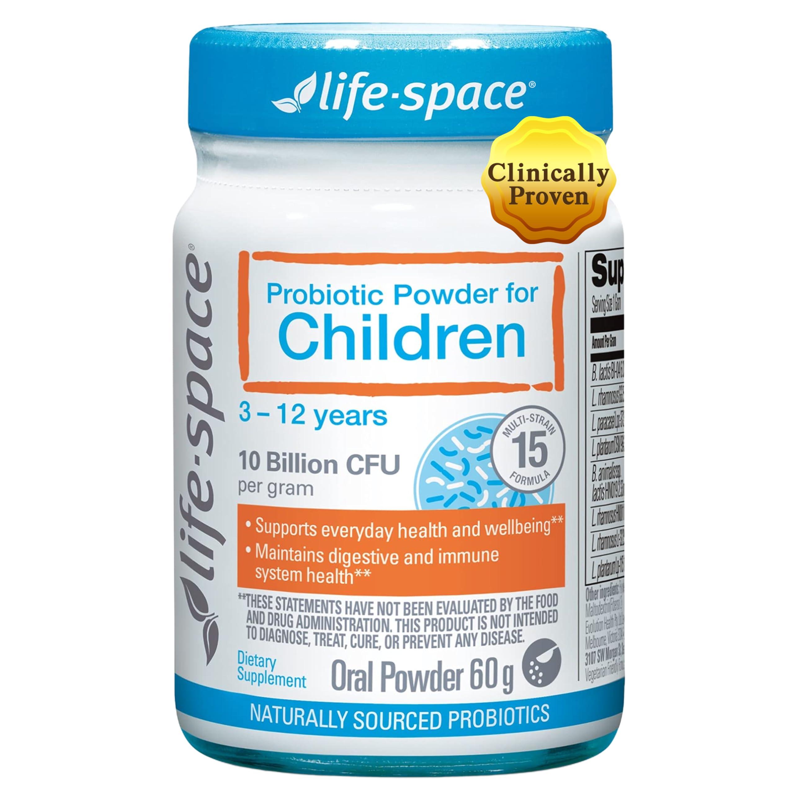 Life-Space Life-Space 60 Grams, for Children 3-12 Years,10 Billion CFU & Multi Strain, Improve Appetite for Relieve Picky, Boost Digestive Health & Immune, No Refrigeration, Probiotic Powder for Children