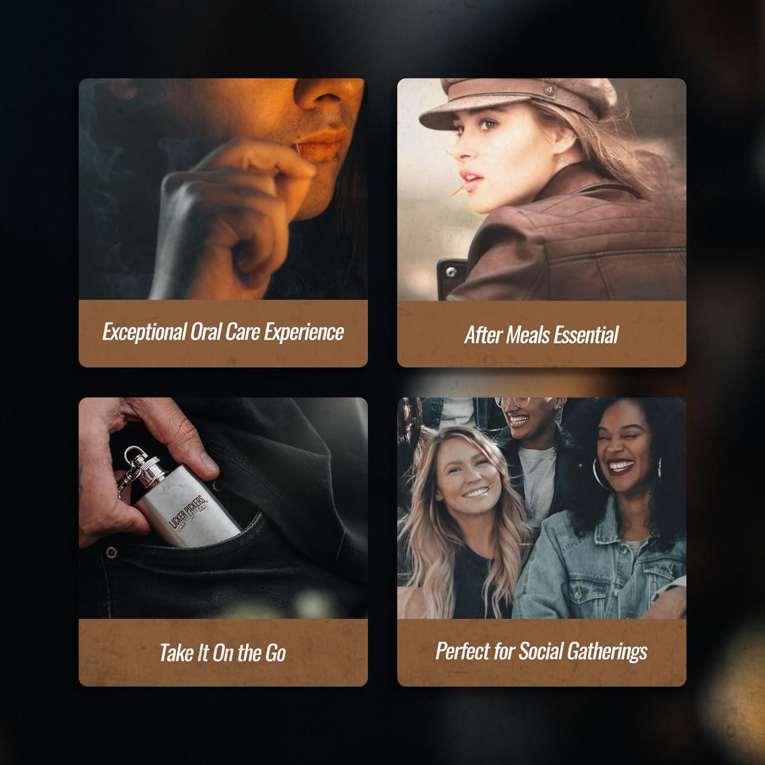 Licker Pickers Toothpicks All White Birchwood Toothpicks Made Using Premium Spirits. 25 Pickers - Red Hots & Whiskey