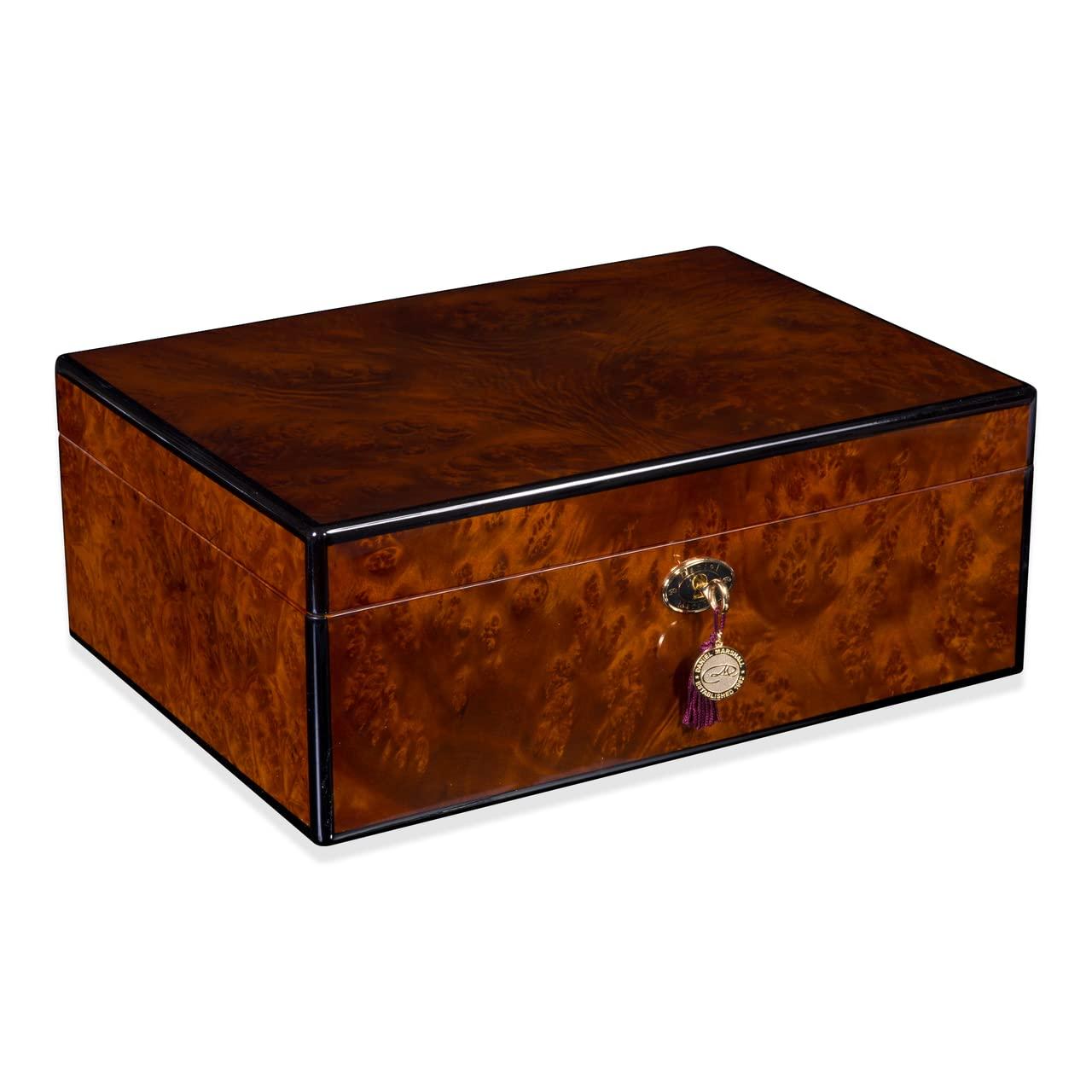 Daniel Marshall Daniel Marshall 30125 Signature Series 125-Cigar Humidor w Tray - Precious Burl Wood