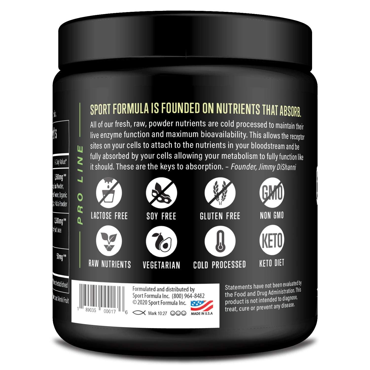 Sport Formula 99 Sport Formula 99 Organic Greens Superfood Powder, Cold Pressed Vegan and Keto Powder, Non-GMO, Low Calorie Daily Green Juice Powder