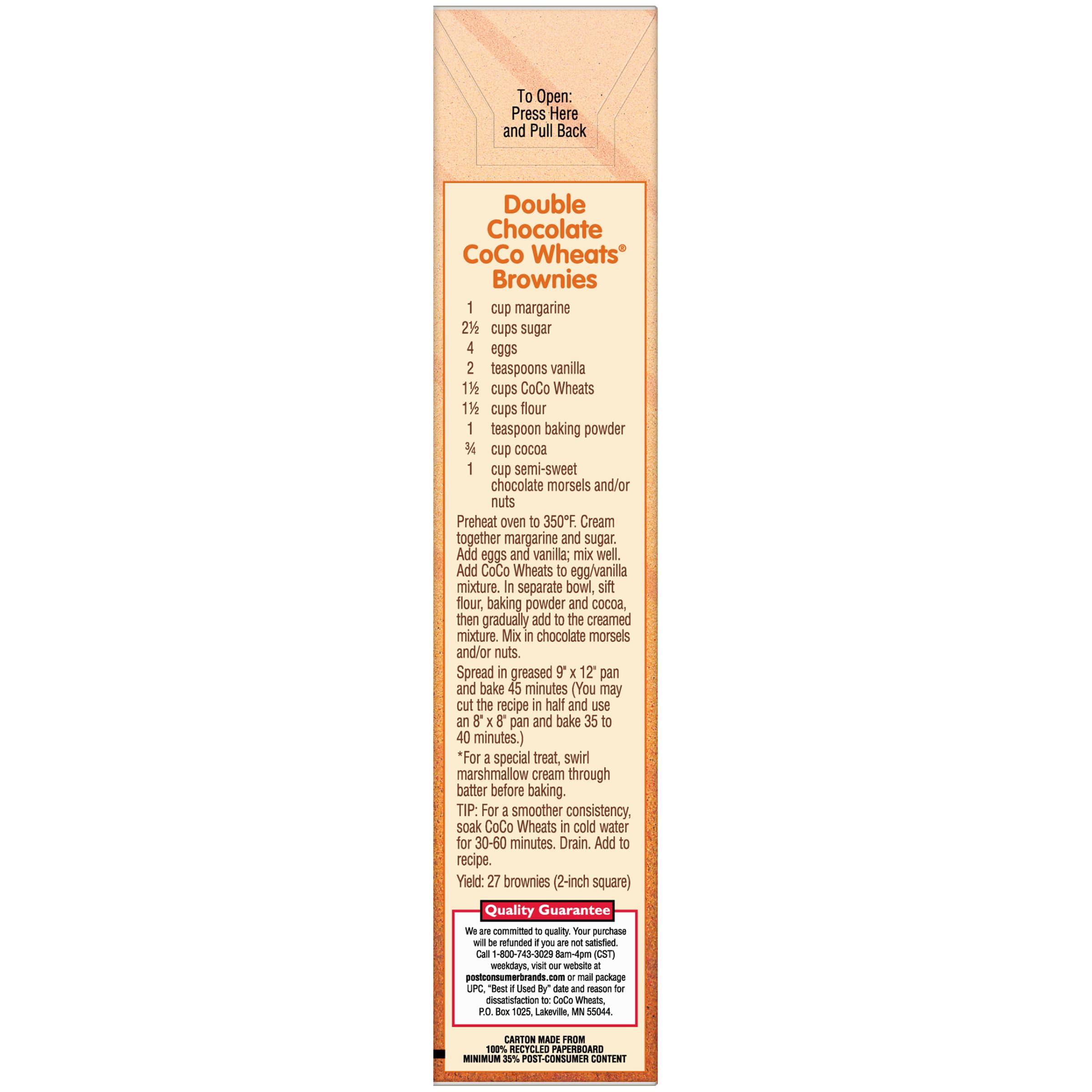 Malt-O-Meal Coco Wheats, Original Malt-O-Meal Coco Wheats Breakfast Cereal, Quick Cooking, Kosher, 28 Ounce 1 count