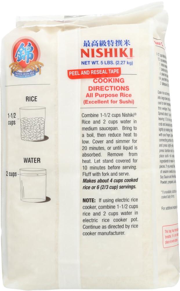 Nishiki Nishiki Medium Grain Rice, 5-Pound(Pack of 8)