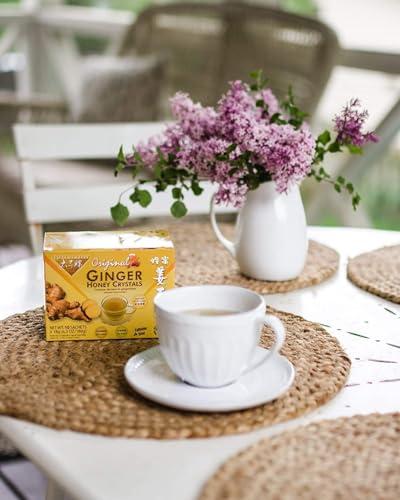 Prince Of Peace Prince of Peace Instant Natural Lemon Ginger Honey Crystals, 10 Sachets  Instant Hot or Cold Beverage for Nausea Relief and Soothes Throat  Easy to Brew Ginger and Honey Crystals
