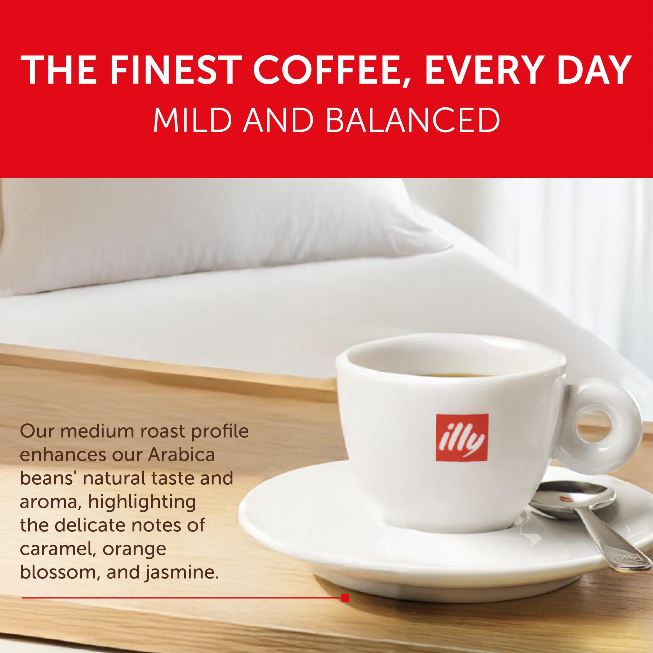 Illy illy Classico Espresso Ground Coffee - Medium Roast - Classic Roast with Notes of Chocolate & Caramel - 100% Arabica Coffee - 8.8 Oz Can (Pack of 12)