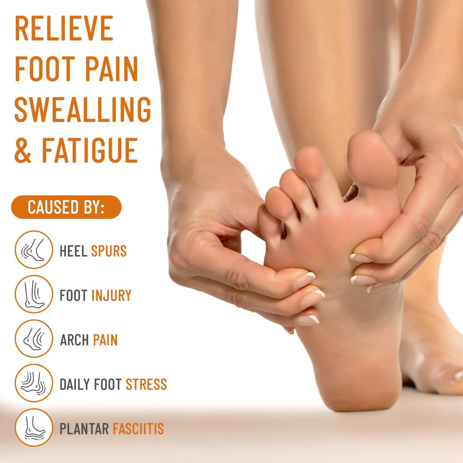 Copper Edge Copper Edge Copper Arch Support for Plantar Fasciitis. 2 Half Socks/Sleeve Compression Brace for Women and Men. Orthotics Feet Pain Aid Fit for Flat/High/Fallen Arches (Copper Arch Black)