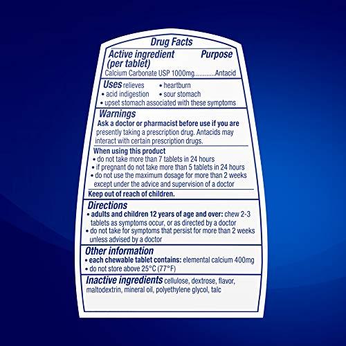 TUMS TUMS Ultra Strength Chewable Antacid Tablets for Heartburn Relief, Peppermint - 72 Count (Pack of 2)