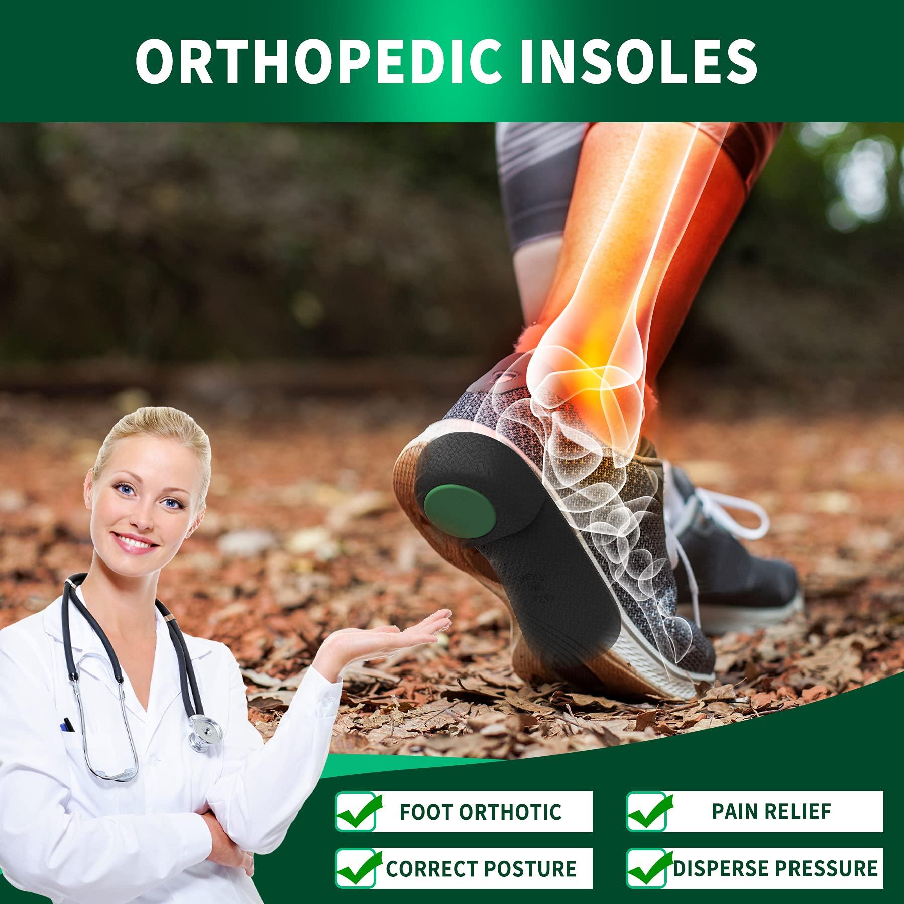 QBK Plantar Fasciitis Insoles, QBK High Arch Insoles for Men& Women,Product Image 3/4 Arch Support Insoles for Women/Men, Orthotics Shoe Insoles High Arch Supports Shoe Insoles for Plantar Fasciitis