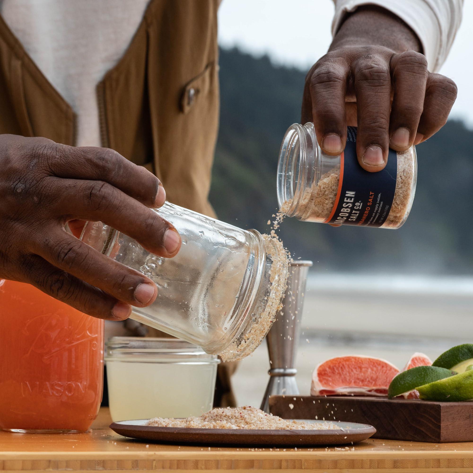 Jacobsen Salt Co. Jacobsen Salt Co. Salt Variety Pack - Kosher Sea Salt, Non-Ionized, Made in USA, Non-GMO, Steak Seasoning - Black Pepper Salt, Garlic Salt & Habanero Salt (Pack of 3)