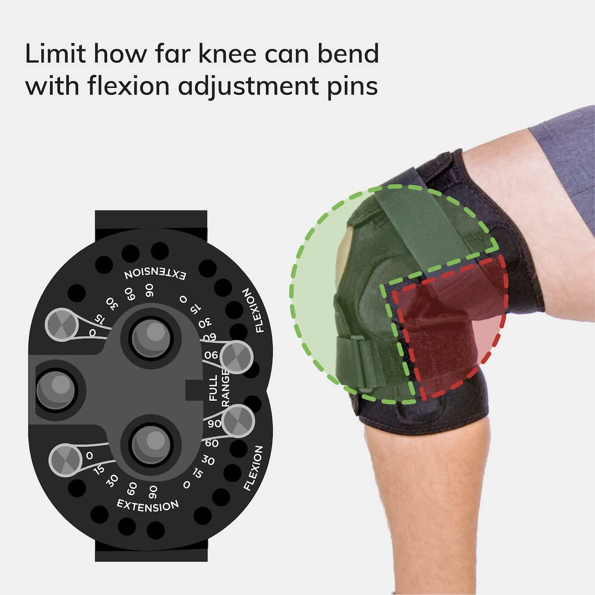 BraceAbility BraceAbility Torn Meniscus ROM Knee Brace - Hinged Post Surgery Support with Flexion Extension Control for Hyperextension and Locking Treatment, Ligament PCL or ACL Tears, Osteoarthritis Relief (M)