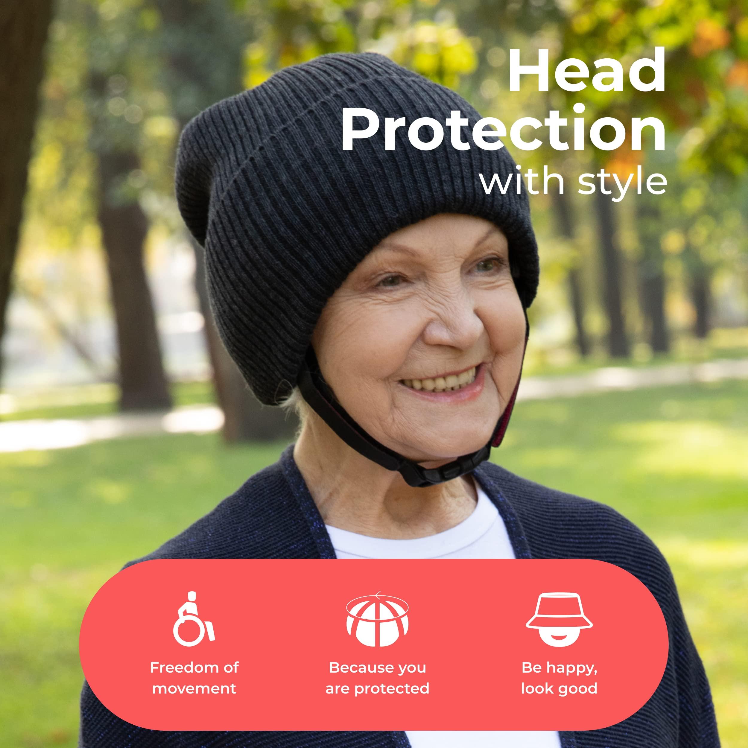 Ribcap Ribcap Lenny Medical Grade Protective Helmet | Anthracite | Large (Head Circumference 23-24") | Soft Helmet for Epilepsy | Protective Helmet for Seizures | Fashionable and No Stigma