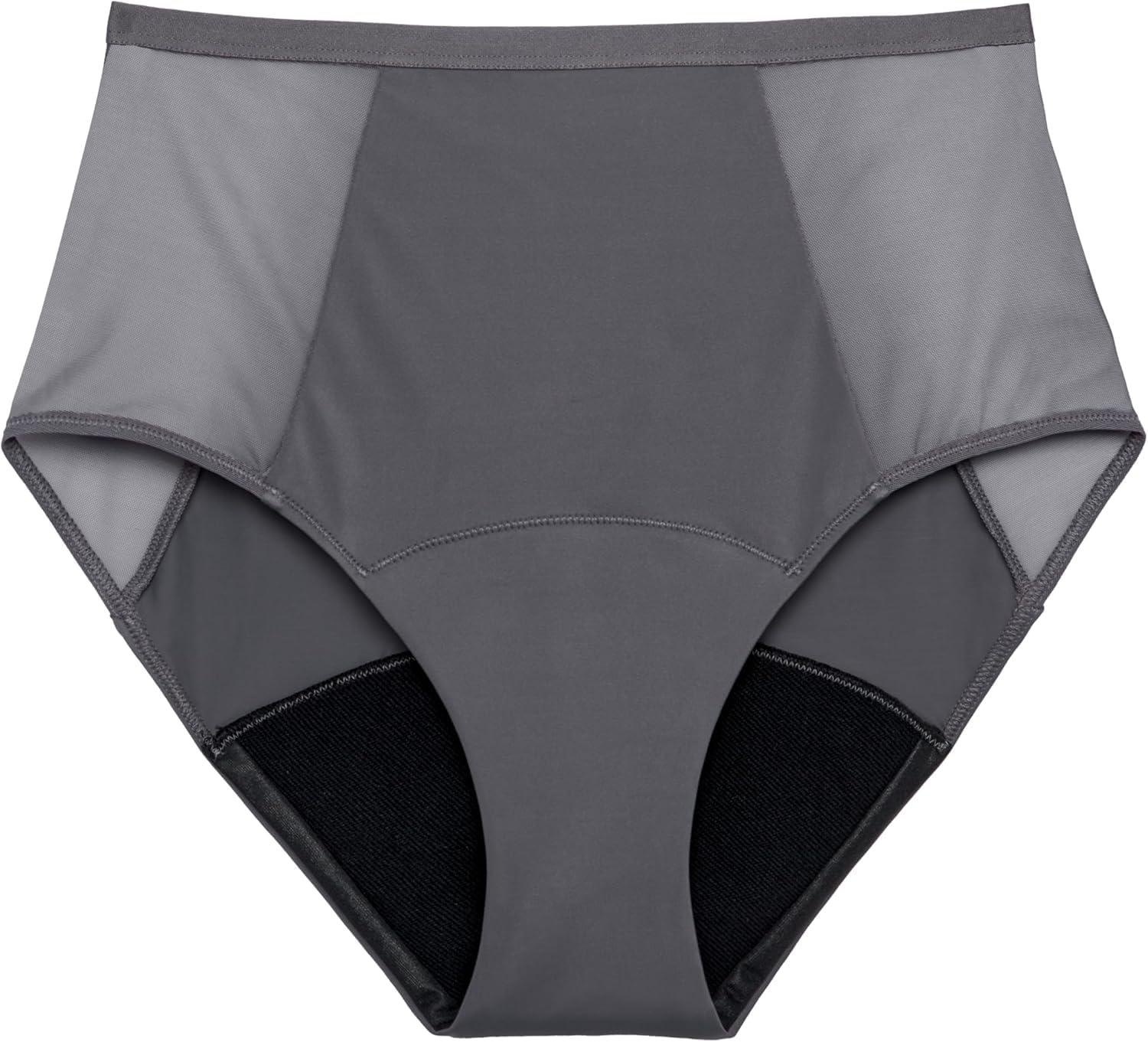 THINX Thinx Period Underwear, Comfort-Stretch Hi-Waist, Holds Up to 12 Tampons, FSA HSA Approved Period Panties, All-Day Absorbency Menstrual Underwear for Women, Leakproof & Reusable, Slate, XL