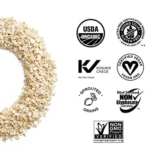 One Degree Organic Foods One Degree Organic Foods Sprouted Rolled Oats, USDA Organic, Non-GMO Gluten Free Oatmeal, 24 oz., 8 Pack