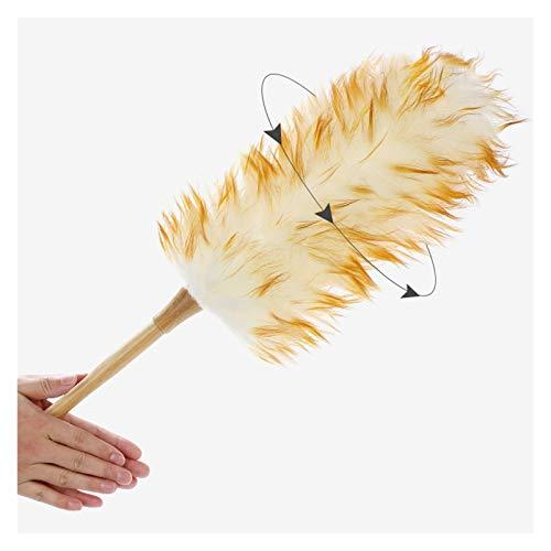QTBH Dusting Brush Feather Duster Anti-static Cleaning Tools Suitable for Home Hotel Bed Office Car Soft Clothes Dust Collector with Long Wooden Handle Duster