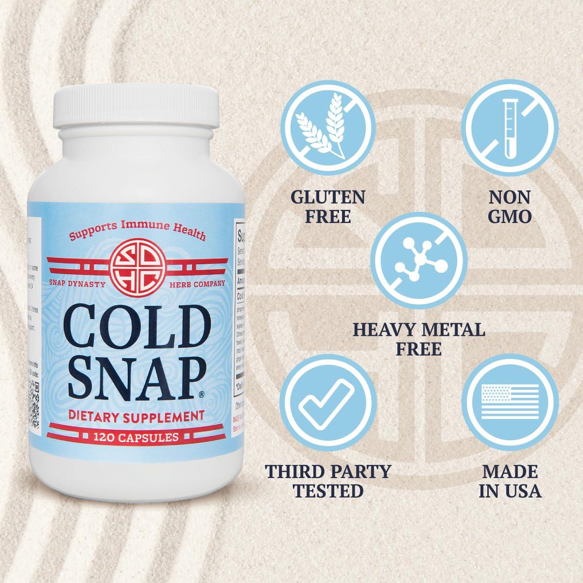 Snap Dynasty Herb Company Snap Dynasty Cold Snap - 120ct Capsules, Pack of 1 - Plant Based Comprehensive Immune Health Support for All Ages, Rapid Supplements for Cold and Flu Support, No Contraindications