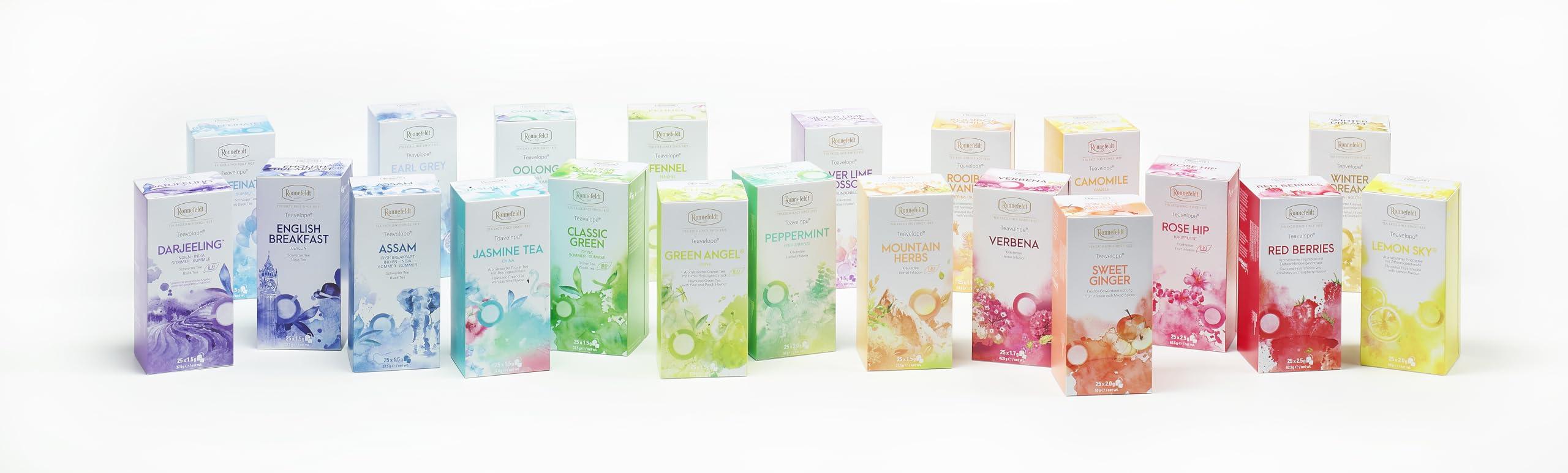 Ronnefeldt Ronnefeldt Teavelope Classic Green Organic - Green Tea Bags Individually Wrapped, 25 Count - Natural Green Tea - Hot or Iced