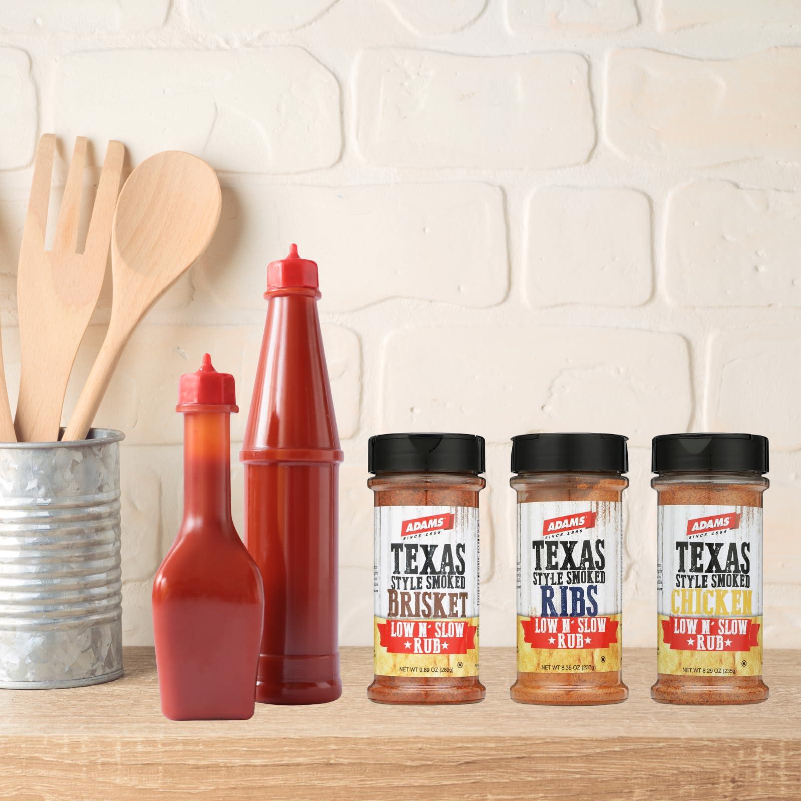 Adams Extract Adams Texas Style Smoked Brisket Low N’ Slow Rub, 9.89 Ounce Bottle (Pack of 3)