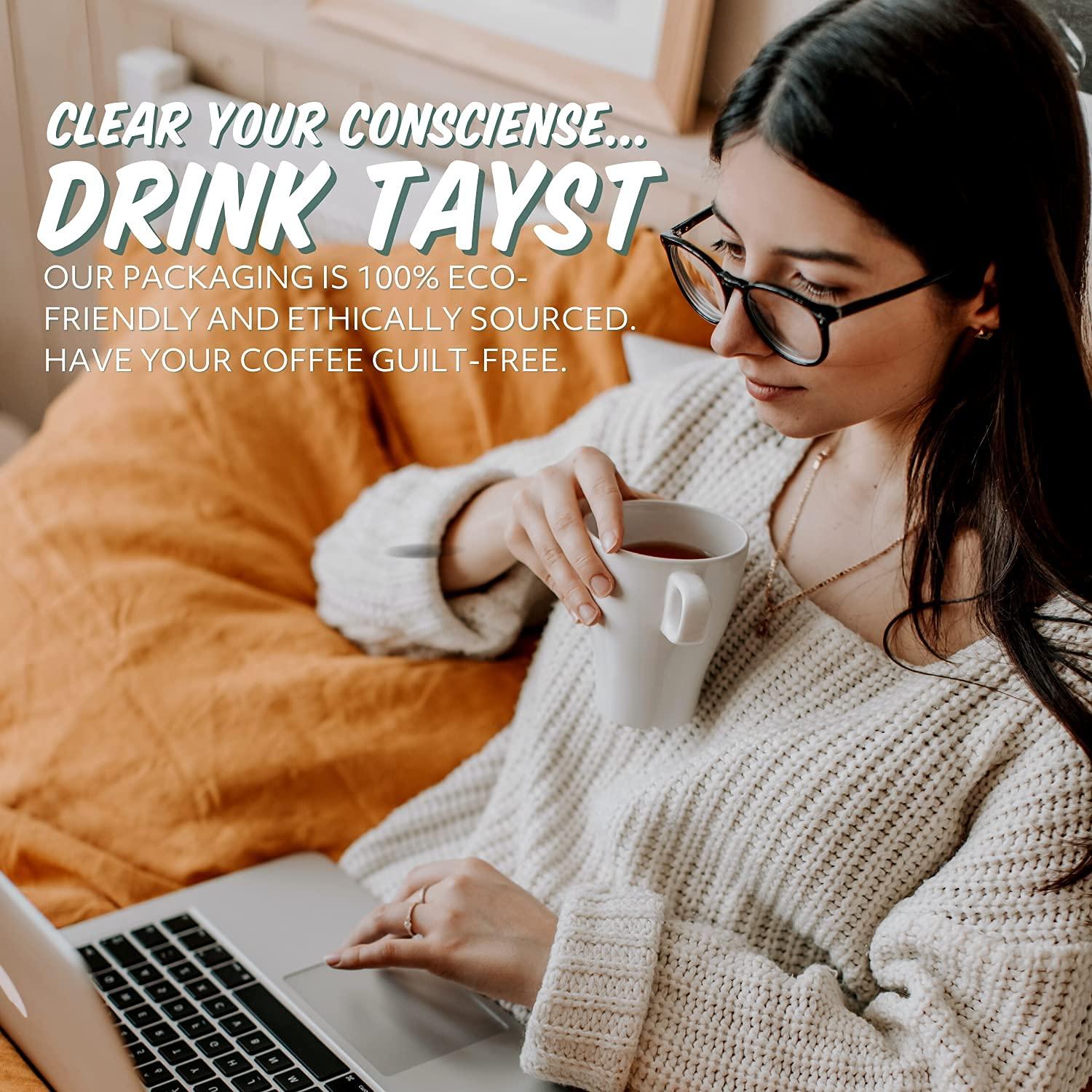 Tayst Coffee Roaster Tayst Coffee Pods, Medium & Heroic Medium Roast, K Cups Compatible with Keurig Coffee Maker, Sustainable Single Serve, Pack of 100